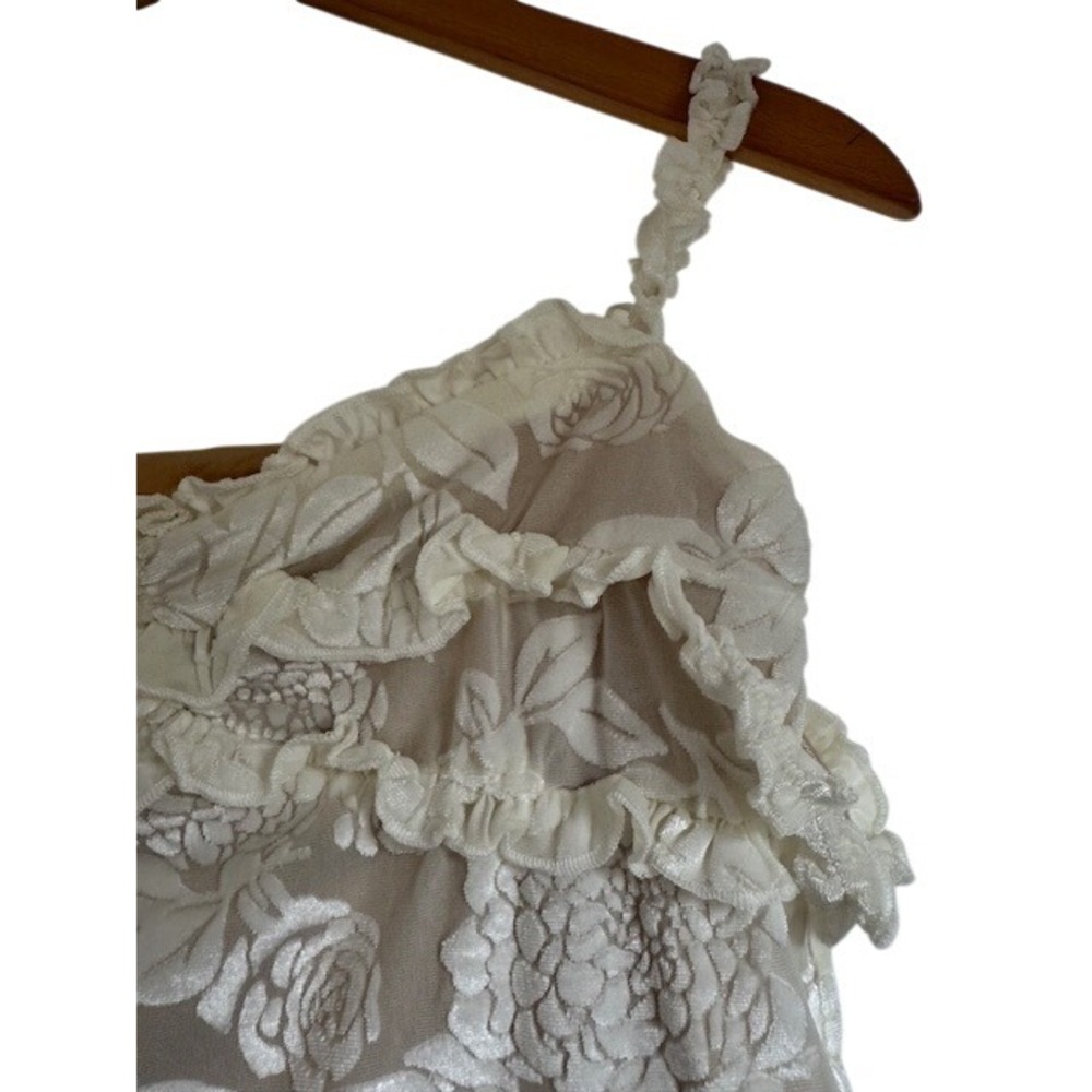 NWT Princess Polly Allise Frill Top Cream Lace Floral Ruffle Camisole Women US 6 - Picture 3 of 9